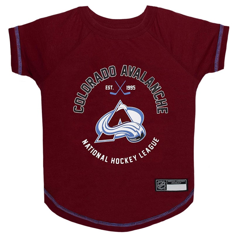 Pets First NHL Colorado Avalanche Tee Shirt for Dogs & Cats, Small. - are You a Hockey Fan? Let Your Pet be an NHL Fan Too! - Image 1